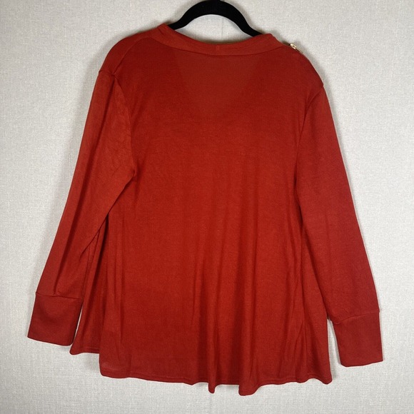 Soft Surroundings Ridley Tunic Top Size Large Petite Cowl Neck Wrap Long Sleeve - Picture 8 of 9